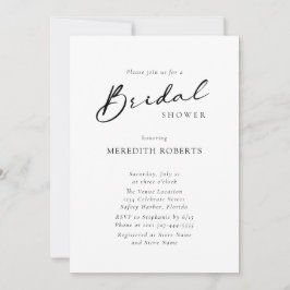 シックモダン書道シンプルブライダルシャワー 招待状