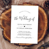 シックモダン書道ハートQRコー結婚ド 招待状