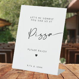 シックモダン書道ピザバー結婚のサイン 台座サイン