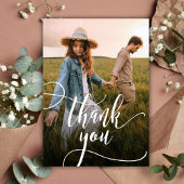 シックモダン書道台本2写真結婚s サンキューカード