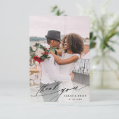 シックモダン書道2フォト結婚ズ サンキューカード (スタンド正面)