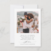 シックモダン書道2フォト結婚ズ サンキューカード (裏面)