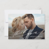 シックモダン書道2フォト結婚ズ サンキューカード (正面)