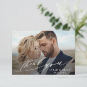 シックモダン書道2フォト結婚ズ サンキューカード (スタンド正面)