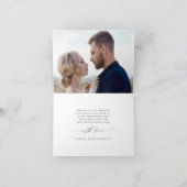 シックモダン書道2写真結婚折り畳み サンキューカード (内部)