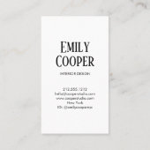 シックモダン水玉模様ブラック&ホワイト 名刺 (裏面)