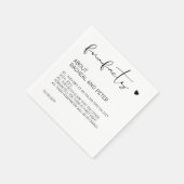 シックモダン白黒おもしろいファクト結婚スクリプト スタンダードカクテルナプキン (角)