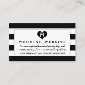 シックモダン白黒のサ結婚イト エンクロージャーカード (正面)