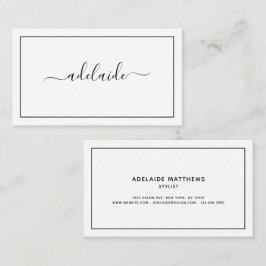 シックモダン白黒の髪型 名刺