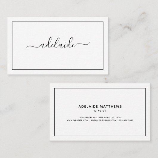 シックモダン白黒の髪型 名刺 (正面/裏面)