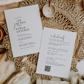 シックモダン白黒ウィークエンドイベントQR結婚ズ 招待状