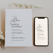 シックモダン白黒ウィークエンドイベントQR結婚ズ 招待状