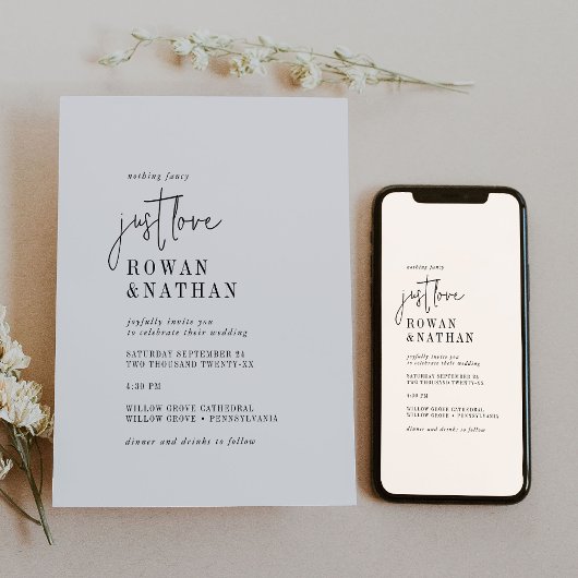 シックモダン白黒ウィークエンドイベントQR結婚ズ 招待状