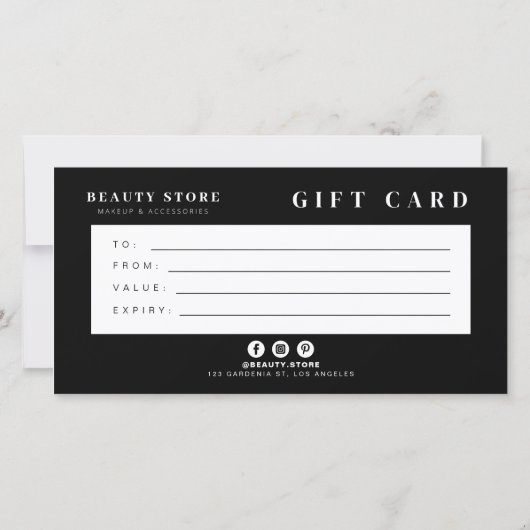 シックモダン白黒ギフト券 (裏面)