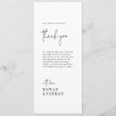 シックモダン白黒サンキューテーブルカード メニュー (正面)