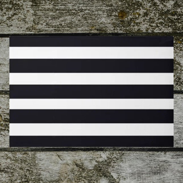シックモダン白黒シックストライプの屋外 ドアマット (Black & white striped front doormat. Minimalist, classic modern chic elegance. Simple perfection!)