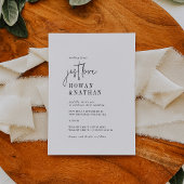 シックモダン白黒ジャストラブズ結婚ズ 招待状