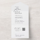 シックモダン白黒ジャスト愛QRコード結婚s オールインワン招待状 (内側)