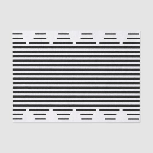 シックモダン白黒ストライプパターンギフトラップ 薄葉紙 (正面)