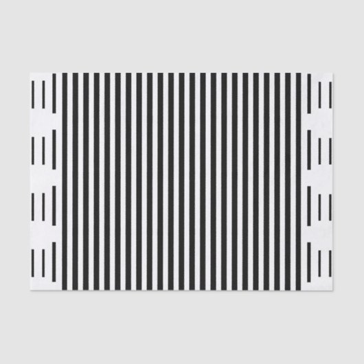 シックモダン白黒ストライプパターンギフトラップ 薄葉紙 (正面)