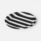 シックモダン白黒ストライプパーティー ペーパープレート (アングル)