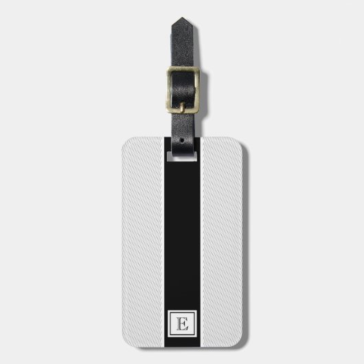 シックモダン白黒ストライプラゲッジタグ ラゲッジタグ (正面縦)