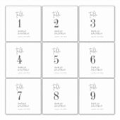 シックモダン白黒テーブル番号ワインラベル シール (正面)