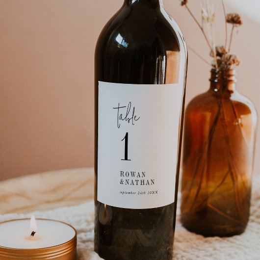 シックモダン白黒テーブル番号ワインラベル シール