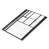 シックモダン白黒デイリープランナーTo-Doリスト ノートパッド (アングル)