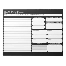 シックモダン白黒デイリープランナーTo-Doリスト ノートパッド