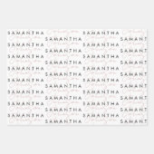 シックモダン白黒ピンク署名スクリプト ラッピングペーパーシート (正面)