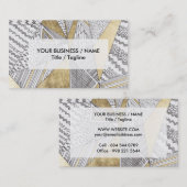 シックモダン白黒フェイク金ゴールド 名刺 (正面/裏面)