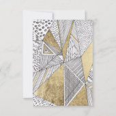 シックモダン白黒フェイク金ゴールド 招待状 (裏面)