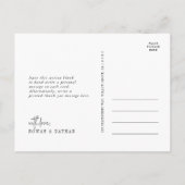 シックモダン白黒フォト結婚の感謝 ポストカード (裏面)