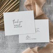 シックモダン白黒フラットズ結婚ズ サンキューカード