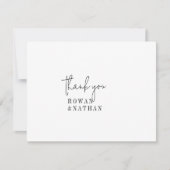 シックモダン白黒フラットズ結婚ズ サンキューカード (正面)