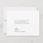 シックモダン白黒フラットズ結婚ズ サンキューカード (裏面)