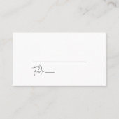 シックモダン白黒フラットズ結婚ズ プレイスカード (正面)