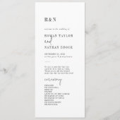 シックモダン白黒フラット結婚式 プログラム (正面)