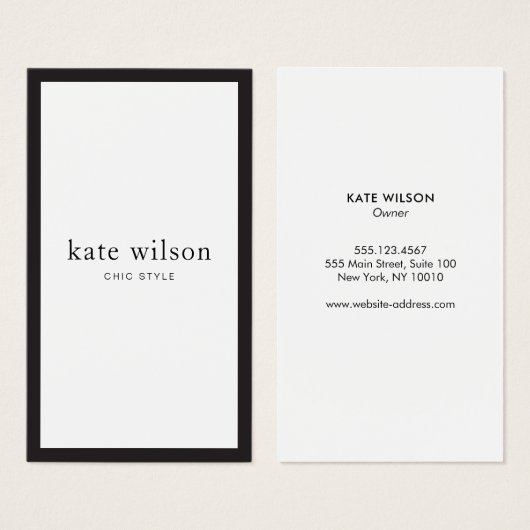 シックモダン白黒プロフェッショナル (正面&裏面)