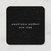 シックモダン白黒ミニマルグリッター銀河系 スクエア名刺 (正面)