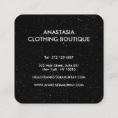 シックモダン白黒ミニマルグリッター銀河系 スクエア名刺 (裏面)