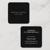 シックモダン白黒ミニマルグリッター銀河系 スクエア名刺 (正面/裏面)