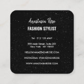 シックモダン白黒ミニマルグリッター銀河系 スクエア名刺 (裏面)