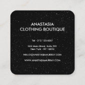 シックモダン白黒ミニマルグリッター銀河系 スクエア名刺 (裏面)