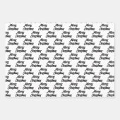 シックモダン白黒メリークリスマス引用文ギフト ラッピングペーパーシート (正面)