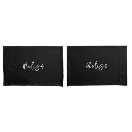 シックモダン白黒モノグパーソナライズされたラム名 枕カバー