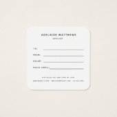 シックモダン白黒モノグラムフォトギフトカード (裏面)