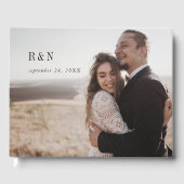 シックモダン白黒モノグラム写結婚真 ゲストブック (正面)