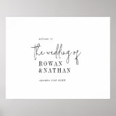 シックモダン白黒印刷可結婚能へようこそ ポスター (正面)